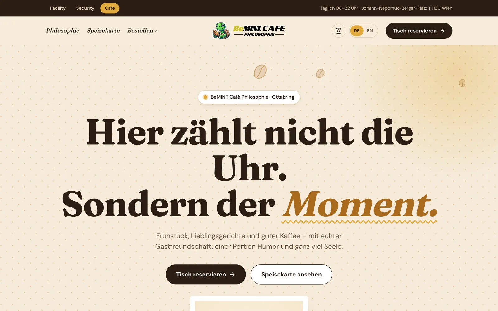 BeMINT Café homepage