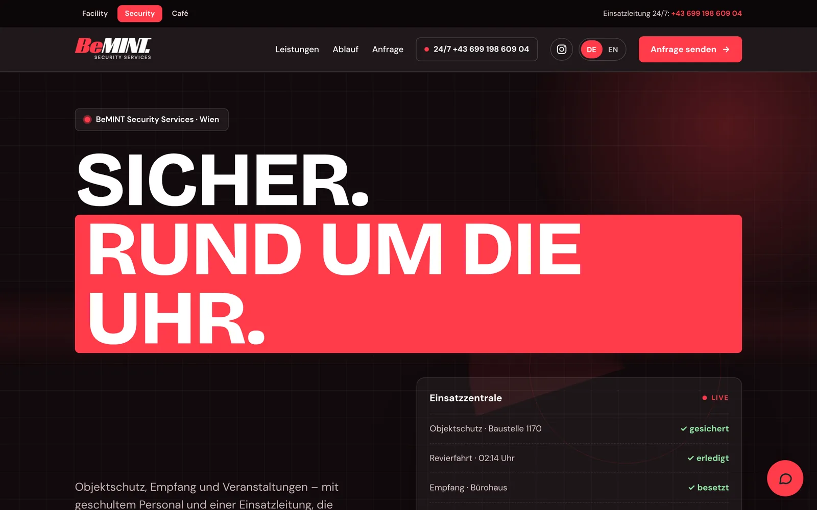 BeMINT Security homepage